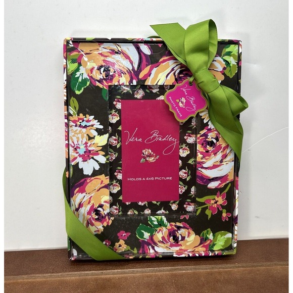 Vera Bradley Other - Vera Bradley 4x6 Black Pink Flowers Photo Frame,‎ NEW